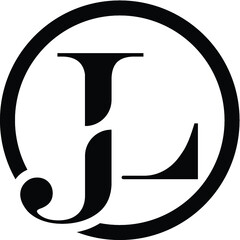 alphabet letter icon logo JL or LJ