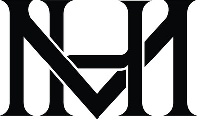 Alphabet letter icon logo MH or HM