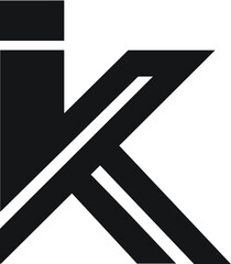 Alphabet letter icon logo of a letters IK