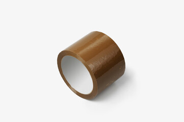 brown scotch tape big roll. on a white background for a catalog