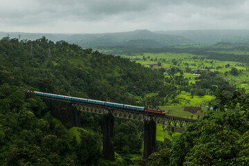 Fototapeta premium A train on the way to Igatpuri