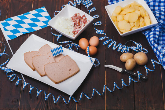 Oktoberfest food concept with german bavarian specialities