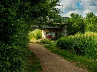 Fototapeta na wymiar pathways along canal banks