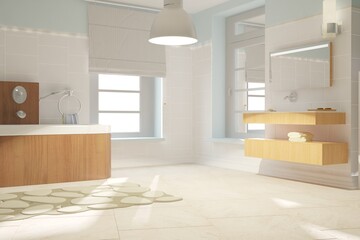 modern bath interior design. 3D illustration