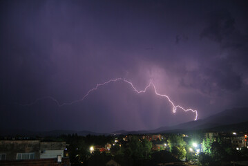 Thunderstorm in the town of Berkovitsa