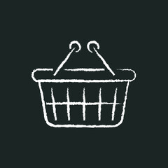 shopping basket for products, chalk icon