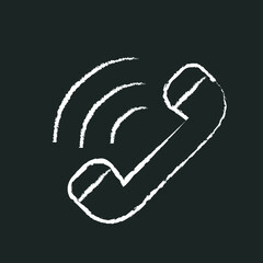 telephone receiver, call consultant, chalk icon