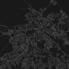 Vector map of abstract city in black and white
