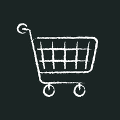 shopping cart, set icons, chalk icon