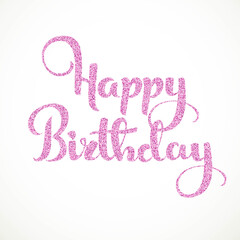 Happy birthday calligraphic inscription isolated on a white background