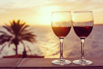 A glass of red wine