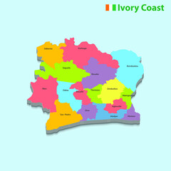 Map of Ivory Coast  Vector Design