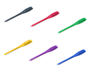 クリップペンシル　イラスト 6色セット/背景透明