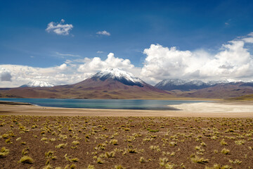 Laguna Miscanti and Miscanti volcano in Atacama desert, Chile