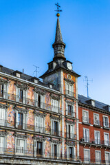 Fototapeta na wymiar It's Casa de la Panaderia of the Plaza Mayor, Madrid, Spain. It's the Spanish Property of Cultural Interest