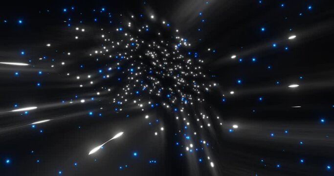3D render with starry sky and acceleration effect