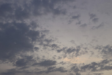 Sun on colorful sunset sky for background.