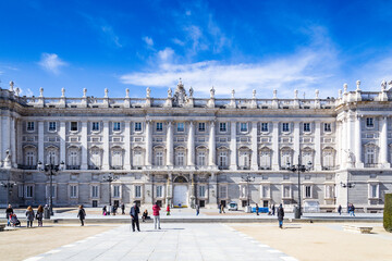 Fototapeta na wymiar It's Palacio Real (Royal Palace), Madrid, Spain. Royal Palace is the official residence of the Spanish Royal Family