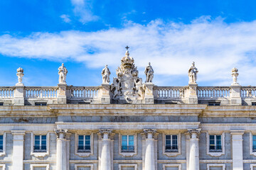 Fototapeta na wymiar It's Palacio Real (Royal Palace), Madrid, Spain. Royal Palace is the official residence of the Spanish Royal Family
