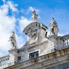 Obraz premium It's Palacio Real (Royal Palace), Madrid, Spain. Royal Palace is the official residence of the Spanish Royal Family