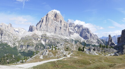 Fototapeta na wymiar the Falzarego Pass, Dolomites, South Tyrol, Italy, September