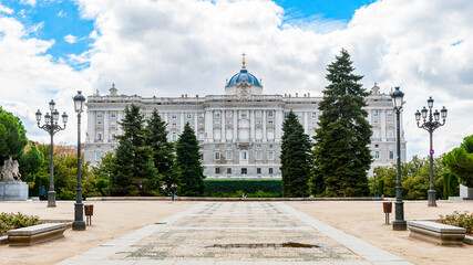 It's Royal Palace (Palacio Real), Madrid, Spain. View from the Sabatini Gardens