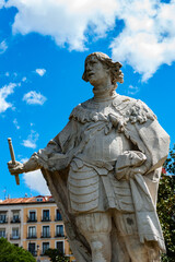 It's Sculpture on the pool in the middle of the Sabatini Garden, Madrid, Spain