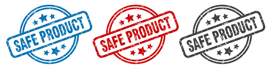 safe product stamp. safe product round isolated sign. safe product label set