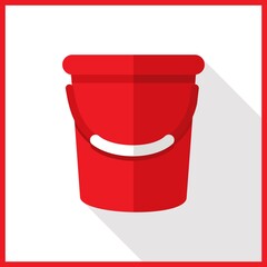 red plastic bucket icon