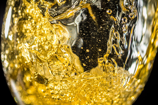 Beer is poured into a glas.