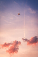 hot air balloon in sunset