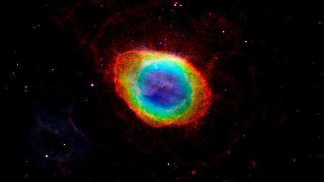 Ring Nebula, Messier 57 or NGC 6720. Elements of this image furnished by NASA
