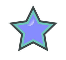 かわいい質感のあるスター　星(青色)