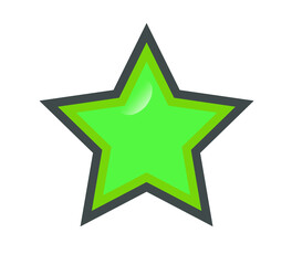 Obraz premium かわいい質感のあるスター 星(緑色)