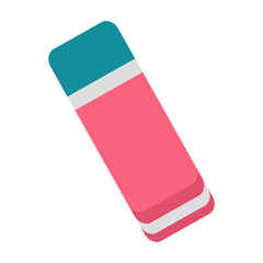 Eraser. Erasing elastic band. Vacation supplies. Vector illustration in a simple flat style for design and web.