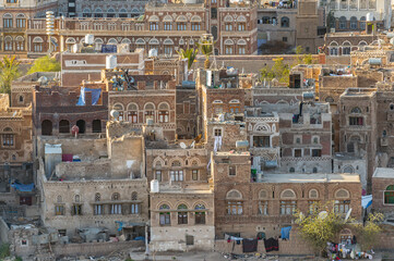 Fototapeta premium It's Architecture of the Old Town of Sana'a, Yemen. UNESCO World heritage