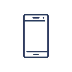Smartphone thin line icon. Mobile phone, cellphone, display, screen isolated outline sign. Communication, online service, digital device concept. Vector illustration symbol element for web design