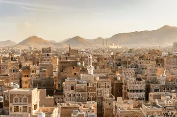 Foto op Plexiglas Architecture of the Old Town of Sana'a, Yemen. UNESCO World heritage © Anton Ivanov Photo