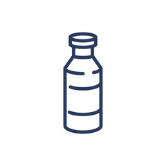 Bottle of milk thin line icon. Beverage, drink, glass isolated outline sign. Diary product, organic food, grocery store concept. Vector illustration symbol element for web design and apps