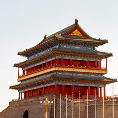 It's Zhengyangmen Gatehouse at the Tiananmen Square (Gate of Heavenly Peace), a large city square in the centre of Beijing, China