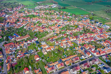 Oberdorla & Niederdorla sowie der Mittelpunkt Deutschlands aus der Luft