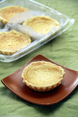 Freshly baked egg tarts