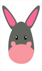 flashcard donkey head cartoon character