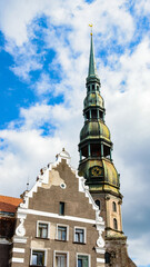 Obraz premium It's Chapel of the St. Peter's Church, in the Old Town of Riga. Riga's historical centre is a UNESCO World Heritage Site