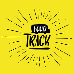 vector template on fast food theme with food track