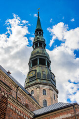 Obraz premium It's Cathedral in the Old Town of Riga. Riga's historical centre is a UNESCO World Heritage Site