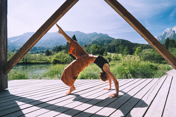 Young woman enjoying freedom on nature