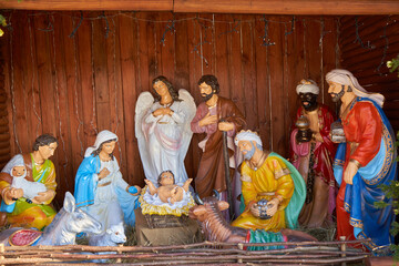 Christmas nativity scene figurines,large Christmas figures of the family of Joseph and Mary the...