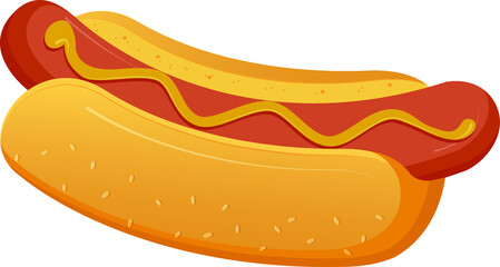 Hotdog - Vector and Illustration for menus brochure poster and fast foodicon. Isolated on white background.