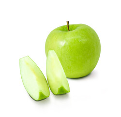 Fresh Green Apple On White Background